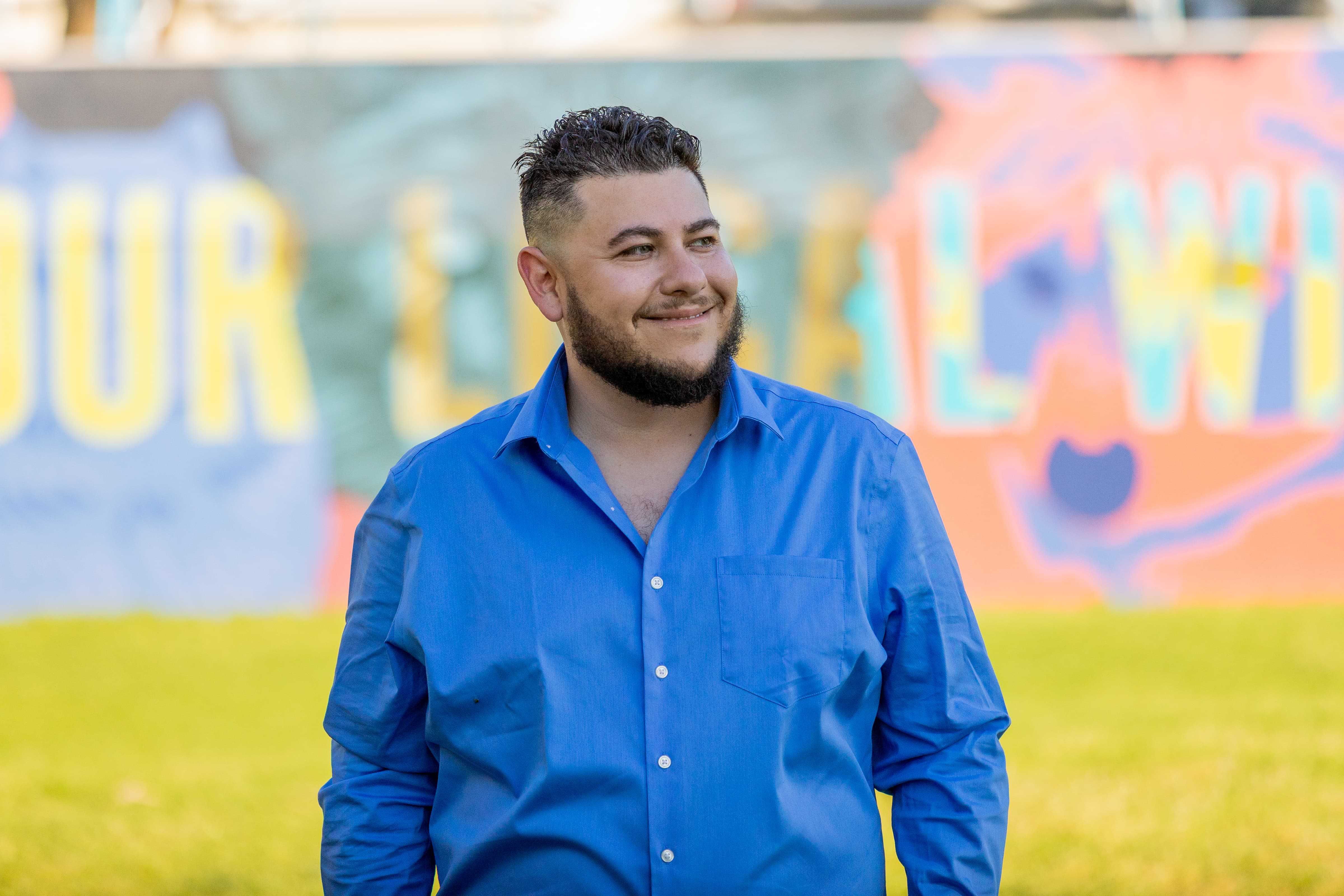 Yair Gersten at a community fitness space in Chula Vista
